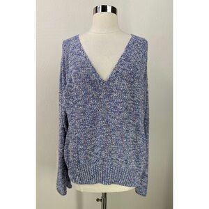J. Crew Multicolor Flared Sleeve Marled Knit Sweater